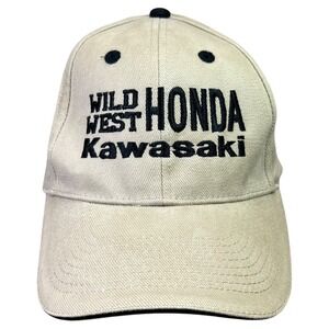 Wild West Honda Kawasaki Hat Cap‎ Beige Black Motorcycle Racing Biker Moto